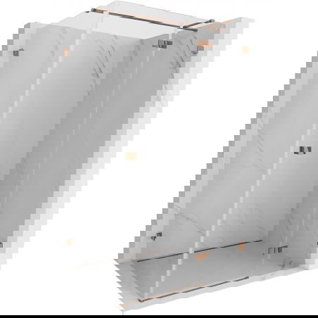 Mexen Lunar T sprchový kút pravý 130 x 90 cm, priehľadný, ružové zlato - 834T-130-090-60-00-P