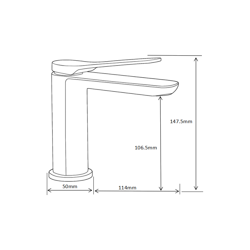 Mexen Largo umývadlová batéria, chróm - 73700-00