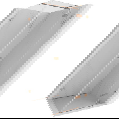 Mexen Lunar T sprchovací kút pravý 110 x 110 cm, transparentný, brúsená meď - 834T-110-110-65-00-P