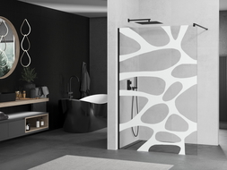 Mexen Kioto sprchová stena Walk-in 100 x 200 cm, biela vlna 8 mm, čierna - 800-100-101-70-97