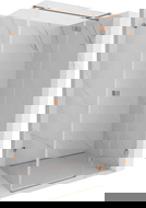 Mexen Lunar T sprchový kút výklopný pravý 130 x 110 cm, transparentný, brúsená meď - 834T-130-110-65-00-P