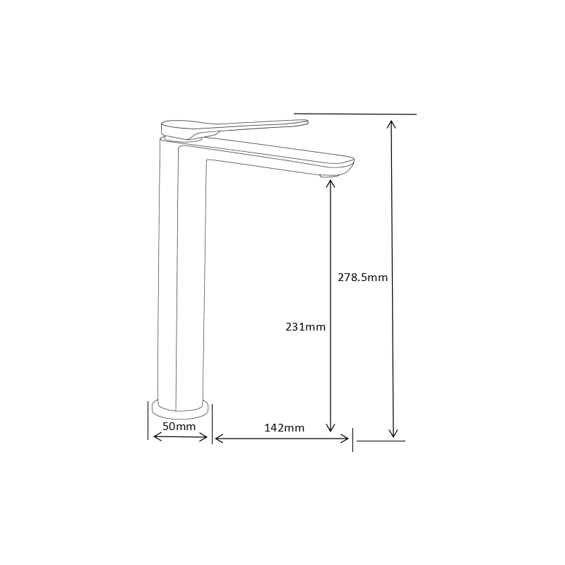 Mexen Largo vysoká umývadlová batéria, čierna - 73710-70
