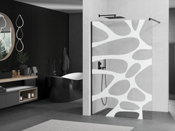 Mexen Kioto sprchová stena Walk-in 130 x 200 cm, biela vlna 8 mm, čierna - 800-130-101-70-97