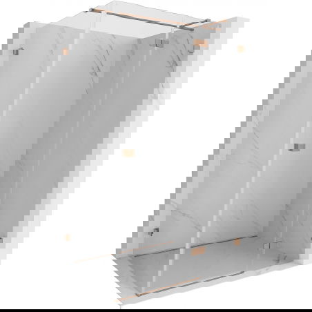 Mexen Lunar T sprchový kút s pravými otváracími dverami 140 x 120 cm, priehľadný, brúsená meď - 834T-140-120-65-00-P