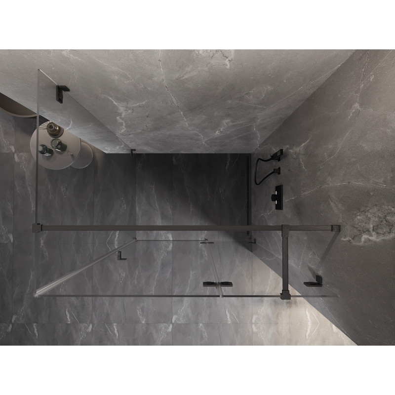 Mexen Lunar T sprchový kút s výklopnými dverami pravý 115 x 100 cm, transparentný, brúsený sivý - 834T-115-100-66-00-P