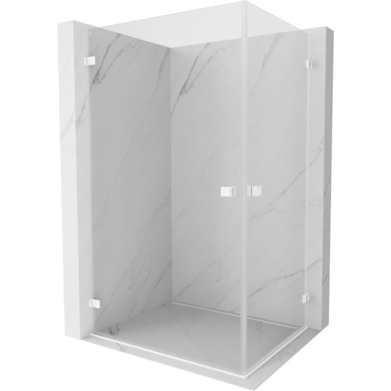 Mexen Lunar-B Duo sklenený sprchový kút 75 x 70 cm, transparentný, biely - 832-075L-070P-20-00
