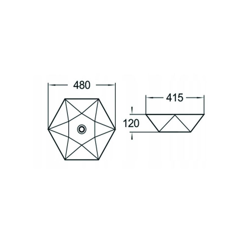 Mexen Mery umývadlo na dosku 48 x 41 cm, čierna matná - 21984885