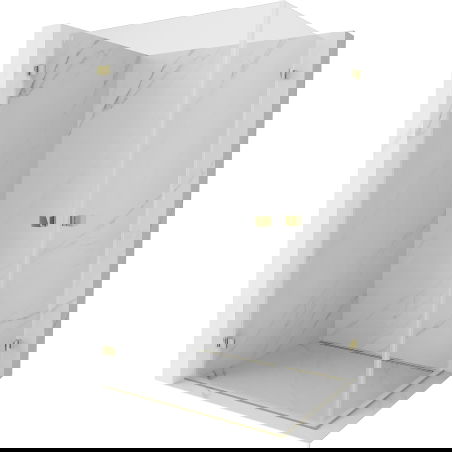 Mexen Lunar-B Duo sprchovací kút, otvárací, 100 x 85 cm, priehľadný, zlatý - 832-100L-085P-50-00