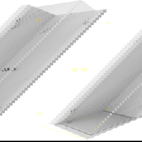 Mexen Lunar-B Duo sprchový kút otvárací 100 x 100 cm, priehľadný, zlatý - 832-100L-100P-50-00