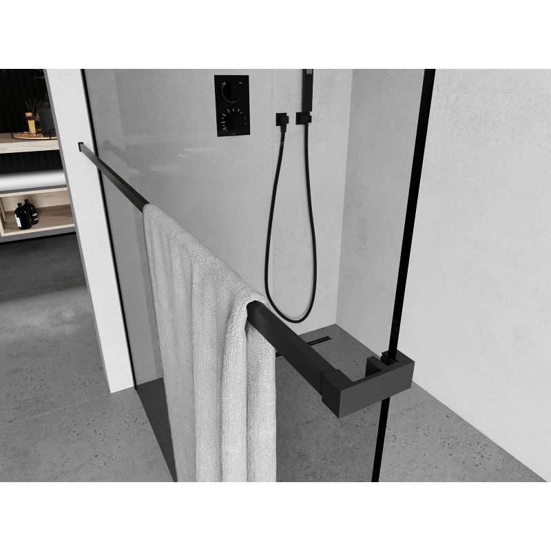 Mexen lišta na uteráky na sprchovú stenu, čierna - 800-06-70