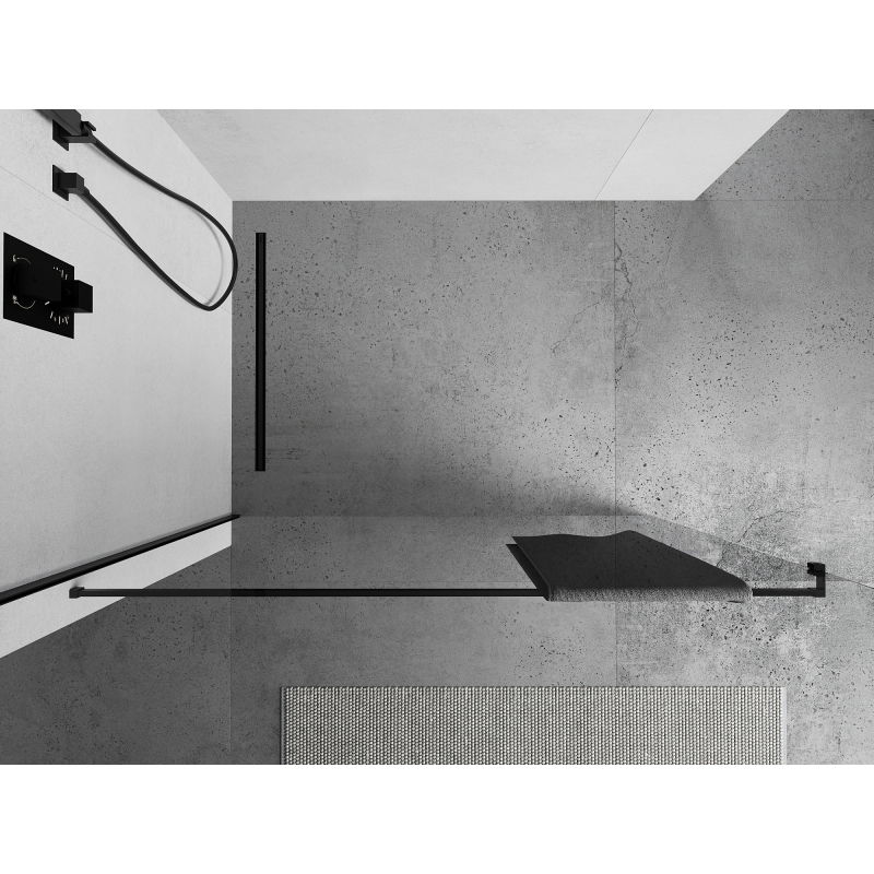 Mexen lišta na uteráky na sprchovú stenu, čierna - 800-06-70