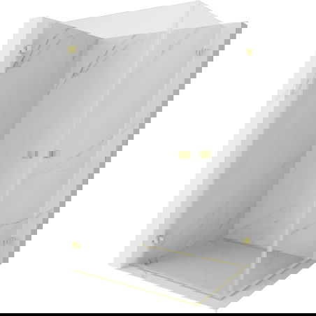 Mexen Lunar-B Duo otočná sprchová kabína 100 x 70 cm, transparentná, zlatá kefovaná - 832-100L-070P-55-00