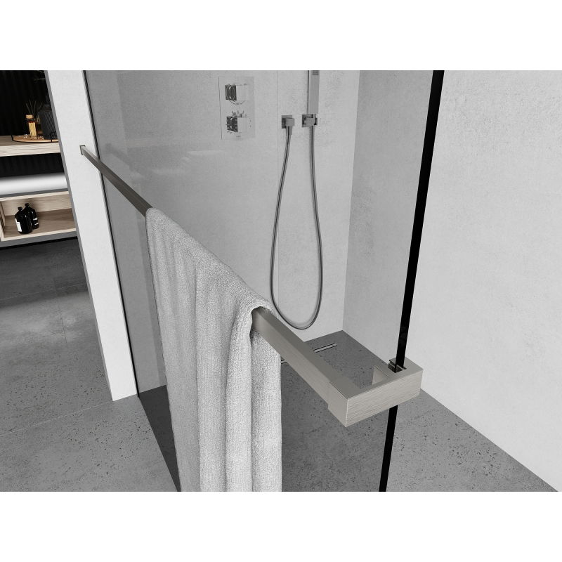 Mexen lišta na uteráky na sprchovú stenu, brúsený nikel - 800-06-97