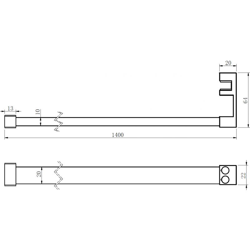 Mexen držiak na uteráky na sprchovú stenu, chróm - 800-06-01