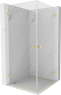 Mexen Lunar-B Duo sprchovací kút s otváravými dvermi 75 x 75 cm, priehľadné, brúsené zlaté - 832-075L-075P-55-00