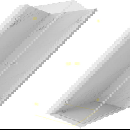 Mexen Lunar-B Duo sprchovací kút otvárateľný 85 x 85 cm, transparentný, zlatý brúsený - 832-085L-085P-55-00