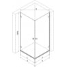 Mexen Lunar-B Duo sprchový kút 100 x 75 cm, číre, ružové zlato - 832-100L-075P-60-00