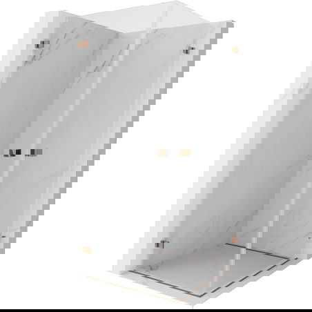 Mexen Lunar-B Duo sprchovací kút s otváracími dverami 85 x 85 cm, priehľadný, ružové zlato - 832-085L-085P-60-00