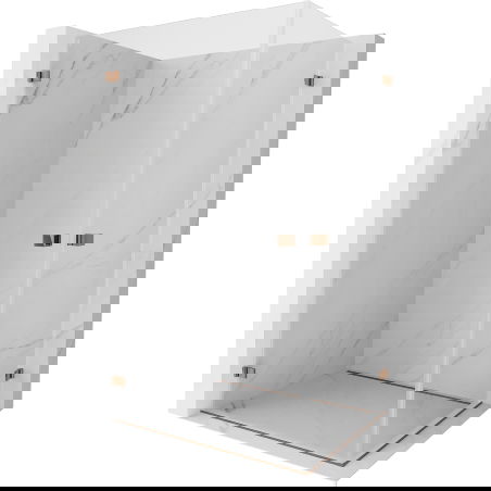 Mexen Lunar-B Duo sprchovací kút s otváracími dverami 100 x 90 cm, priehľadný, ružové zlato - 832-100L-090P-60-00