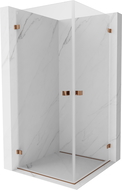 Mexen Lunar-B Duo sprchový kút otvárací 95 x 95 cm, priehľadný, ružové zlato - 832-095L-095P-60-00