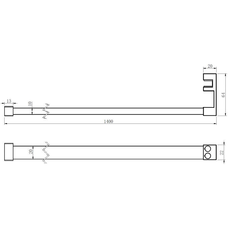 Mexen zábradlie na uteráky k sprchovej stene, brúsená meď - 800-06-65