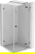 Mexen Lunar T sprchový kút s otváracími dverami pravý 120 x 120 cm, transparentný, kartáčovaná gun gray - 834T-120-120-66-00-P