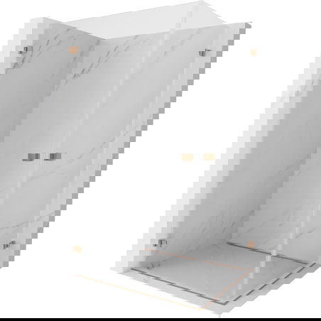 Mexen Lunar-B Duo sprchový kút s otváracími dverami 100 x 80 cm, transparentný, brúsená meď - 832-100L-080P-65-00