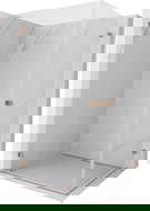 Mexen Lunar-B Duo sprchový kút s otváracími dverami 100 x 80 cm, transparentný, brúsená meď - 832-100L-080P-65-00