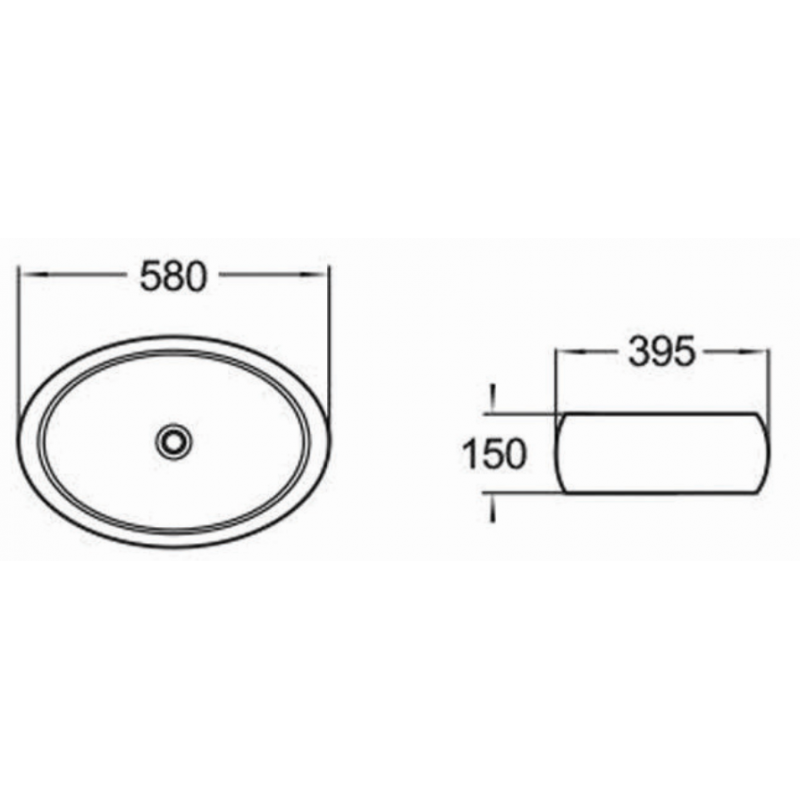 Mexen Abril umývadlo na dosku 58 x 39 cm, čierne - 22015866