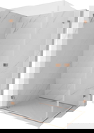 Mexen Lunar-B Duo sprchový kút s pántovými dverami 95 x 85 cm, transparentný, brúsená meď - 832-095L-085P-65-00