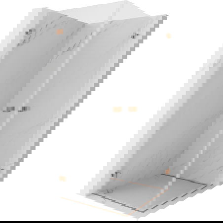 Mexen Lunar-B Duo sprchovací kút s otváracími dverami 90 x 90 cm, transparentný, brúsená meď - 832-090L-090P-65-00