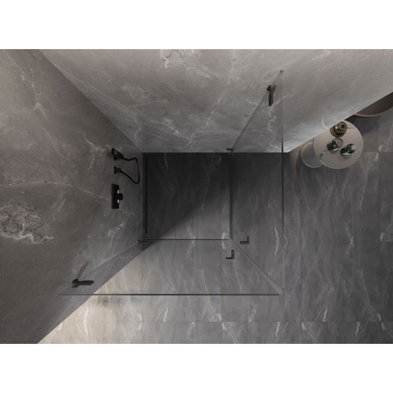 Mexen Lunar-B Duo sprchovací kút otočný 85 x 85 cm, transparentný, Gun Gray brúsený - 832-085L-085P-66-00