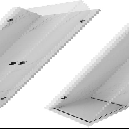 Mexen Lunar-B Duo sprchový kút s výklopnými dverami 90 x 70 cm, priehľadný, čierny - 832-090L-070P-70-00