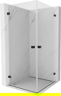 Mexen Lunar-B Duo sprchový kút s otváracími dverami 95 x 95 cm, priehľadný, čierny - 832-095L-095P-70-00