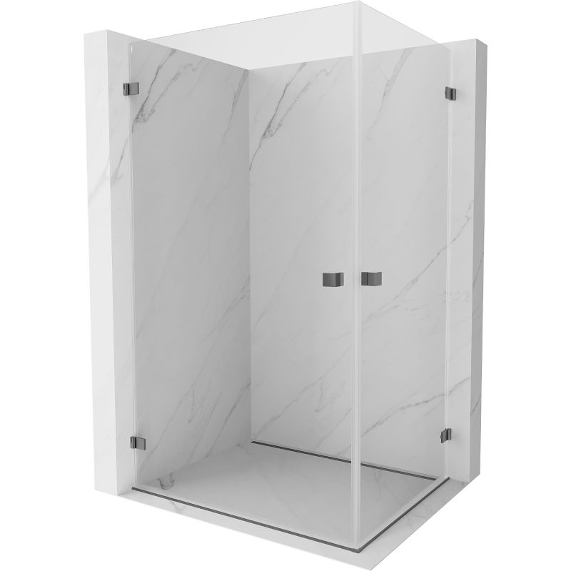 Mexen Lunar-B Duo sprchová kabína s otváracími dverami 75 x 70 cm, transparentná, gun metal - 832-075L-070P-95-00