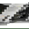 Mexen Kioto+ sprchová stena s poličkou a lištou 80 x 200 cm, transparentnéné/inovať 8 mm, zlatá - 800-080-121-50-35