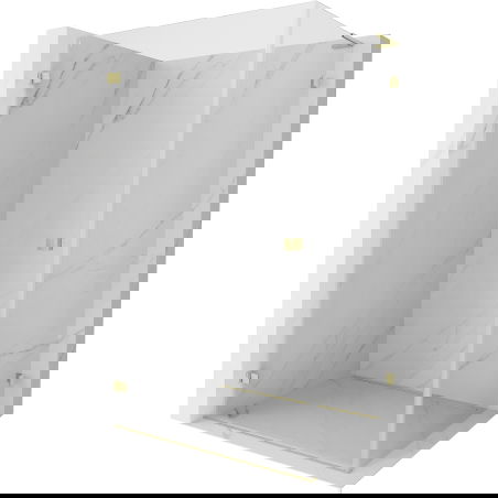 Mexen Lunar-B L sprchová kabína sklopná ľavá 80 x 70 cm, transparentná, zlatá kartáčovaná - 832L-080-070-55-00-L