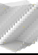 Mexen Lunar-B L sprchová kabína sklopná ľavá 80 x 70 cm, transparentná, zlatá kartáčovaná - 832L-080-070-55-00-L