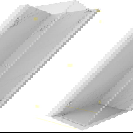 Mexen Lunar-B L sprchový kút s otváracími ľavými dverami 90 x 90 cm, priehľadný, zlatý kartáčovaný - 832L-090-090-55-00-L