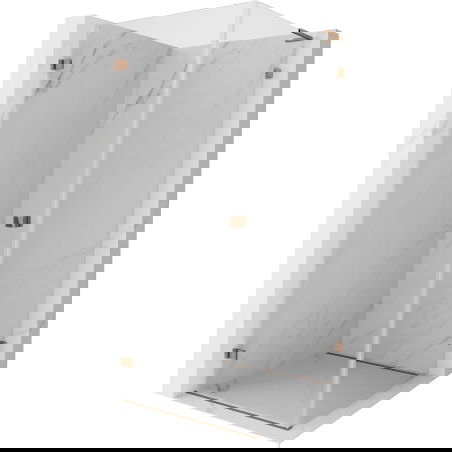 Mexen Lunar-B L sprchovací kút s otočnými dverami ľavý 100 x 100 cm, transparentný, ružové zlato - 832L-100-100-60-00-L