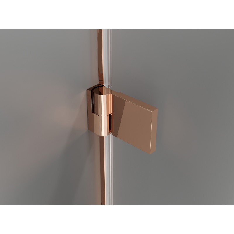 Mexen Lunar-B L Sprchová kabína s výklopnými dverami ľavá 100 x 100 cm, transparentná, ružové zlato
