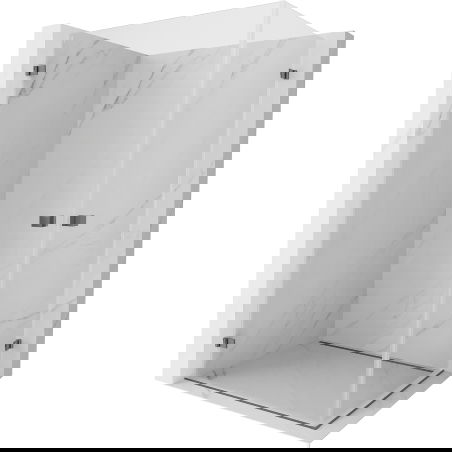 Mexen Lunar-B Duo sprchový kút s otváracími dverami 100 x 80 cm, priehľadný, zbraňový kov - 832-100L-080P-95-00
