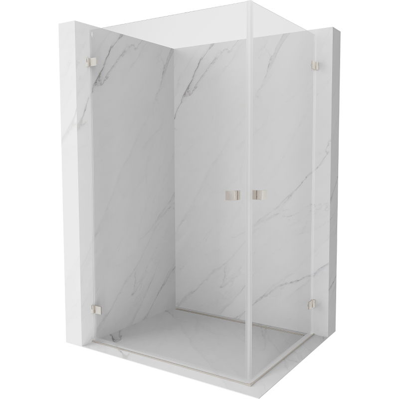 Mexen Lunar-B Duo sprchovací kút otvárateľný 75 x 70 cm, transparentný, brúsený nikel - 832-075L-070P-97-00