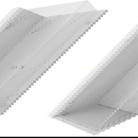 Mexen Lunar-B Duo sprchový kút výklopný 100 x 75 cm, transparentný, brúsený nikel - 832-100L-075P-97-00