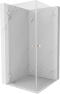Mexen Lunar-B Duo sprchový kút s otváracími dverami 80 x 80 cm, priehľadný, brúsený nikel - 832-080L-080P-97-00