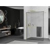 Mexen Kioto+ sprchovacia stena s poličkou Walk-in 100 x 200 cm, čierny rám, zlatá - 800-100-121-50-70