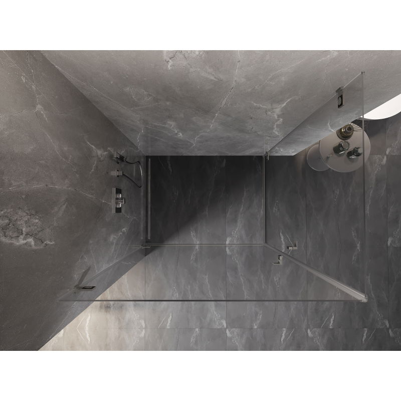 Mexen Lunar-B Duo sprchový kút otvárací 100 x 90 cm, transparentný, brúsený nikel - 832-100L-090P-97-00