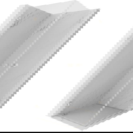 Mexen Lunar-B Duo sprchová kabína s otočnými dverami 100 x 100 cm, priehľadná, brúsený nikel - 832-100L-100P-97-00