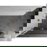 Mexen Kioto+ sprchová stena s poličkou a lištou 140 x 200 cm, transparentnéné/čierny vzor 8 mm, zlatá - 800-140-121-50-70