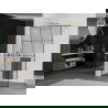 Mexen Kioto+ sprchová stena s poličkou a lištou 100 x 200 cm, transparentnéné/čierny vzor 8 mm, zlatá - 800-100-121-50-77